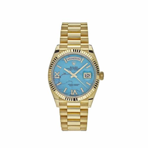 Rolex Day Date YZ Gold With Sky Blue Dial