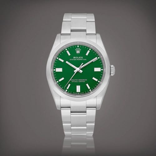 Rolex Oyster Perpetual YZ Silver Green Dial