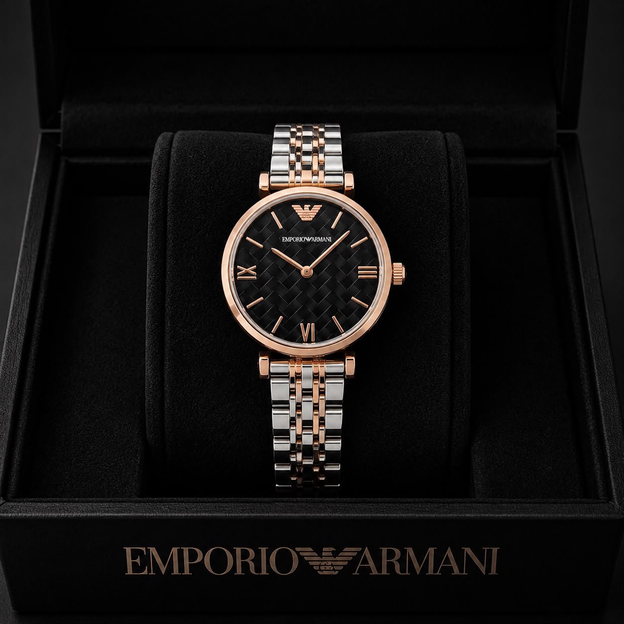 Emporio Armani women's (black rose gold)