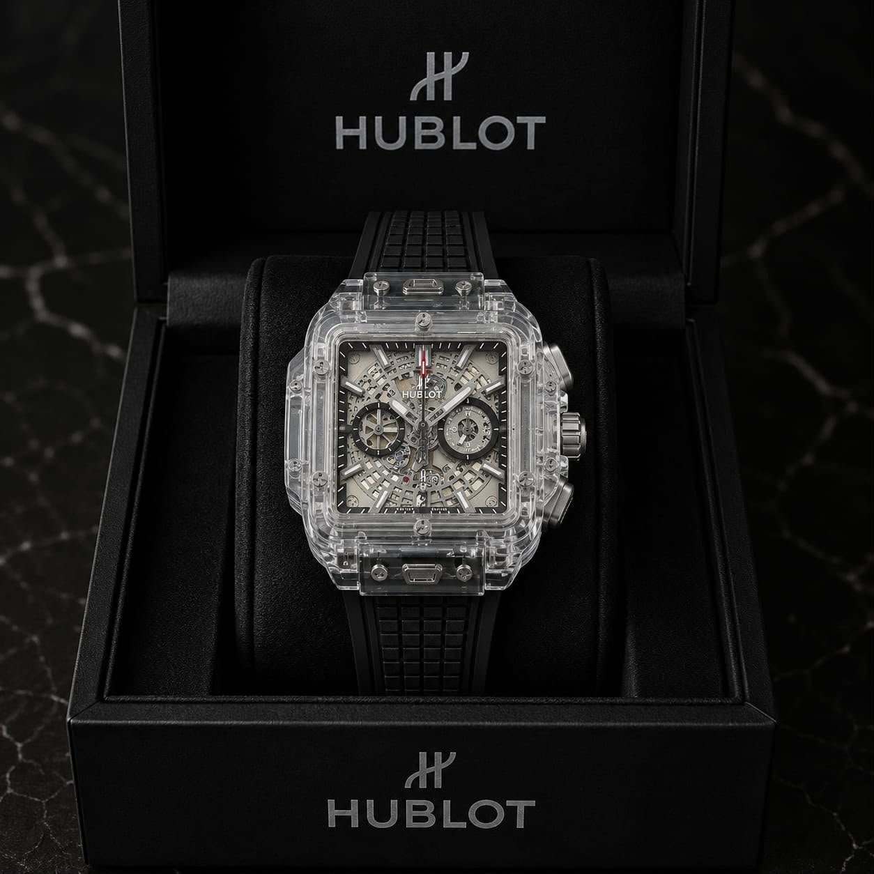Hublot square Bang unico sapphire